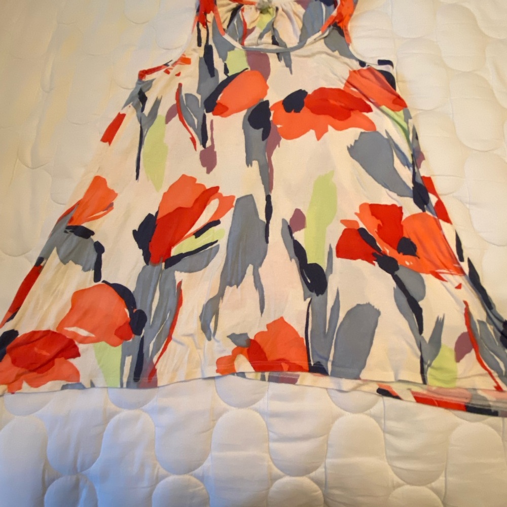 Weston Wear Colorful Floral Tank Top - Red, Gray, Green